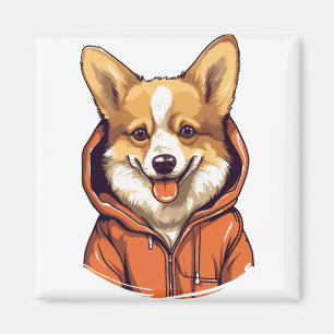 Imã Corgi Engraçado Vestindo Moletom