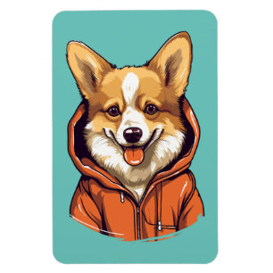 Ímã Corgi Engraçado Vestindo Moletom