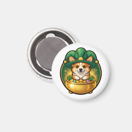 Imã Corgi Leprechaun Pot of Gold St. Patrick’s Day T
