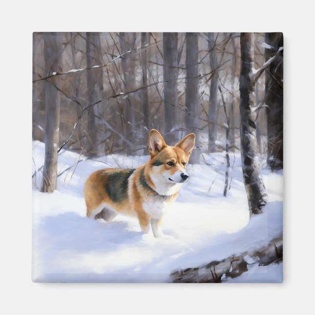 Imã Corgi Let It Snow Natal (Frente)