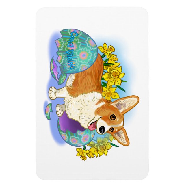 Ímã Corgi Páscoa (Vertical)