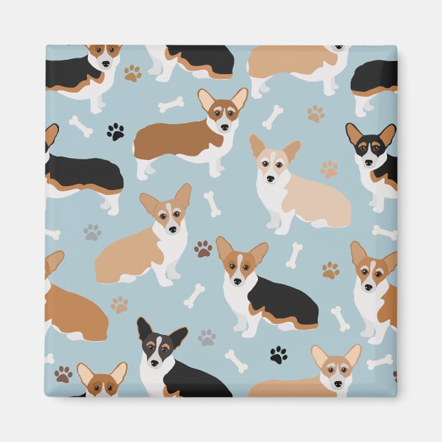 Imã Corgi - Patas e Ossos do Cão (Frente)