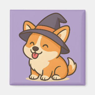 Imã Corgi Witch Magnets Decoração de cozinha mágica