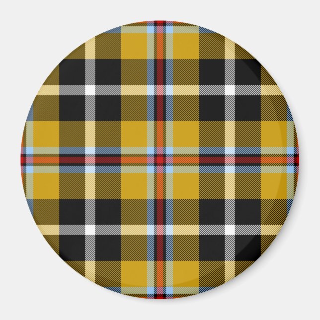 Imã Cornish National Tartan Yellow and Black Xadrez (Frente)