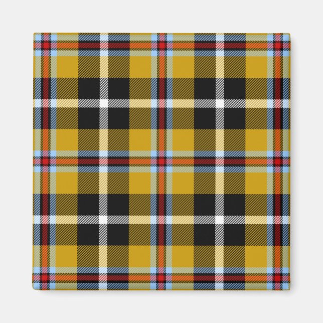 Imã Cornish National Tartan Yellow and Black Xadrez (Frente)