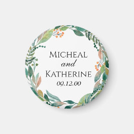 Imã Coroa Botânica Aquarela Personalizada