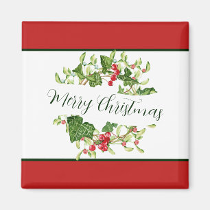 Imã Coroa de Natal aquarela personalizada Férias