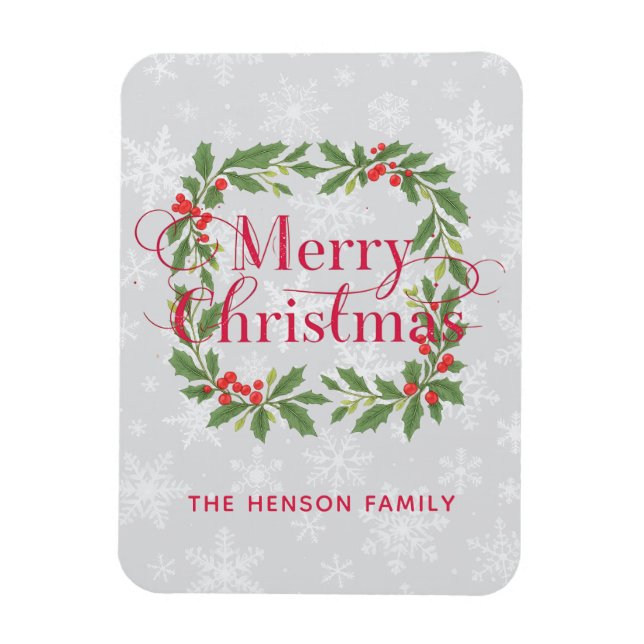 Ímã Coroa de Natal Elegante Feliz Natal  (Vertical)