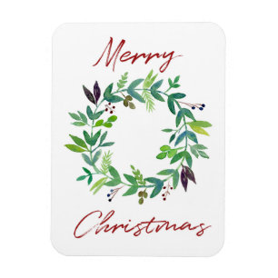 Ímã Coroa de Natal em Aquarela