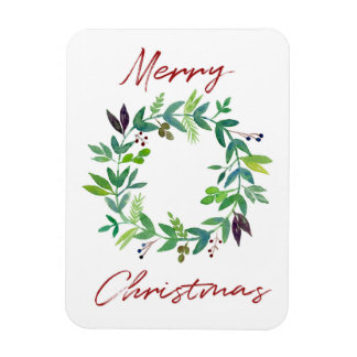 Ímã Coroa de Natal em Aquarela