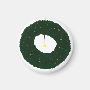 Imã Coroa de Natal Estrela Pendurada Decoração Festiva