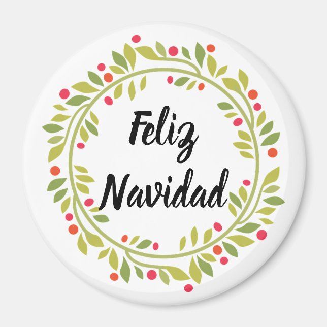 Imã Coroa de Natal Feliz Navidad Natal (Frente)
