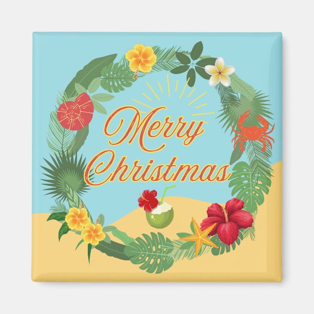 Imã Coroa de Natal Tropical (Frente)