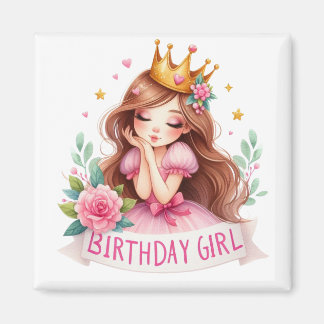 Imã Coroa de Princesa Menina de Aniversário