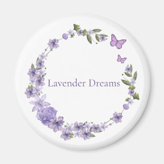 Imã Coroa Floral de Lavanda Design Botânico