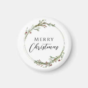 Imã Coroa Minimalista de Natal Branco