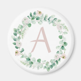 Imã coroa primavera com letra personalizável