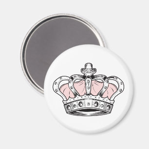 Imã Coroa Real Rosa Rainha Estética Princesa Feminin
