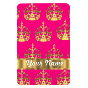 Ímã Coroas Dourados no rosa quente