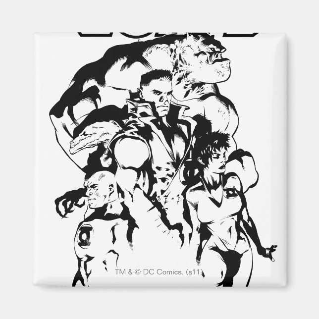 Imã Corpo Lanterna Verde, Preto e Branco (Frente)