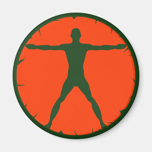 Imã Corpo Madness Malhação Verde Laranja Redondo (Frente)