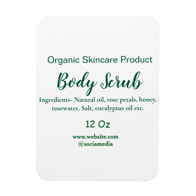 Ímã Corpo natural verde orgânico esfregar manteiga adi (Vertical)