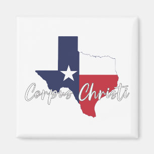 Imã Corpus Christi, Texas Flag Map Magnet