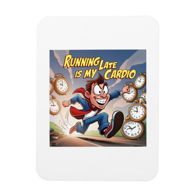 Ímã Correndo Tarde é Meu Cardio (Vertical)