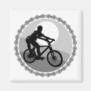 Imã corrente de bicicleta de montanha em tons de cinza