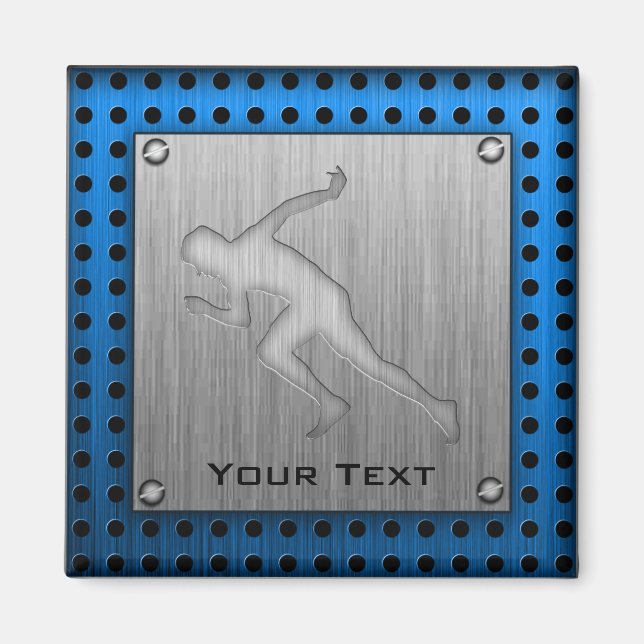 Imã Corrente; Vista de metal escovado (Frente)