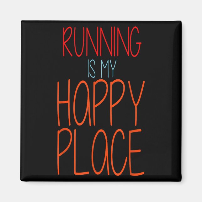 Imã Correr É O Meu Lugar Feliz, Funny Marathon Runner (Frente)