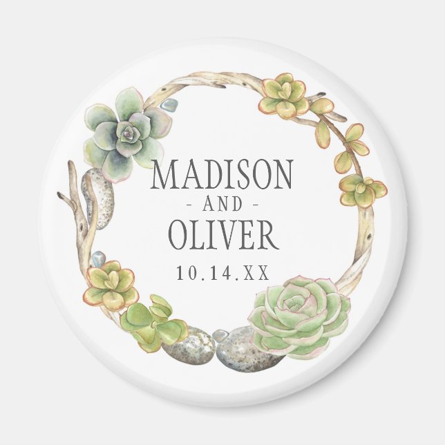 Imã Corrida de Suculentes, Perucas e Pedras | Casament (Frente)