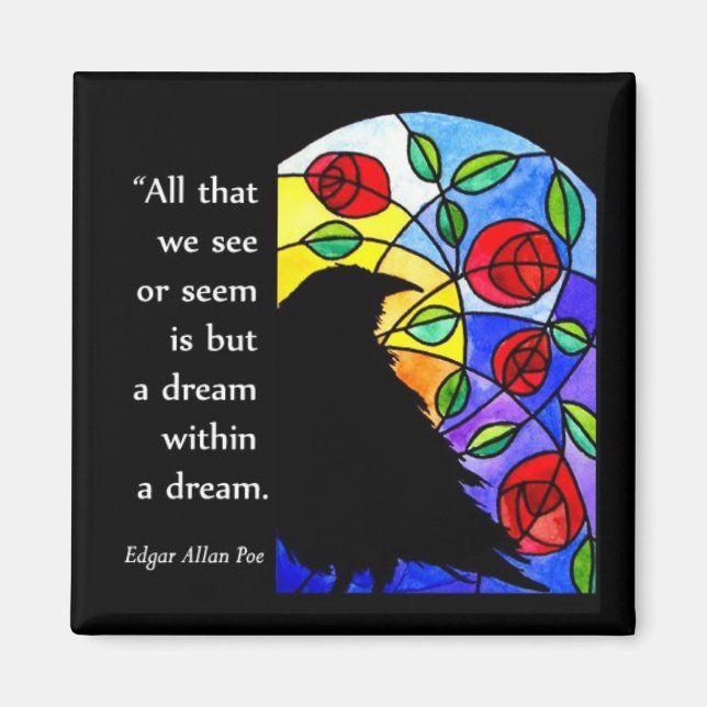 Imã Cortar por Janela com Rosas - Magnet (Frente)