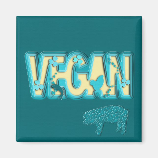 Imã Corte de papel vegetariano (Frente)