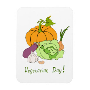 Ímã Corte Minimalista do Dia Mundial da Vegetariana