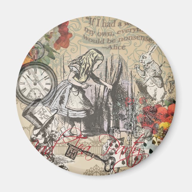 Imã Cortina Clássica das Aventuras de Alice no País da (Frente)
