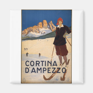 Imã Cortina d'Ampezzo Viagens vintage Art