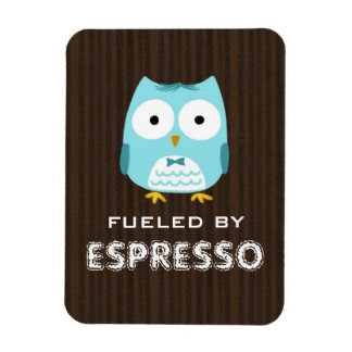 Ímã Coruja Azul Energizada por Espresso (Texto Persona