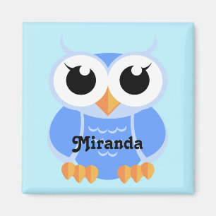 Imã "Coruja azul pequena" - personalizada
