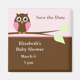 Imã Coruja cor-de-rosa