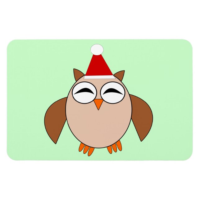 Ímã Coruja de Natal Bonita (Horizontal)