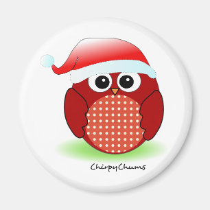 Imã Coruja do vermelho do Natal
