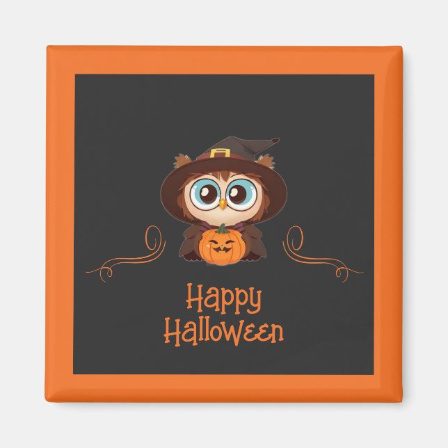 Imã Coruja/Queda/Outono/Halloween/abóbora (Frente)
