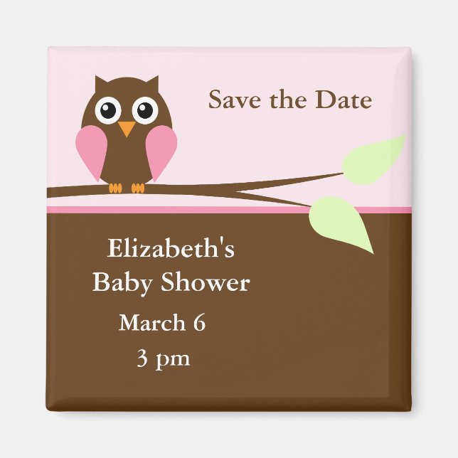 Imã Coruja Rosa (Frente)