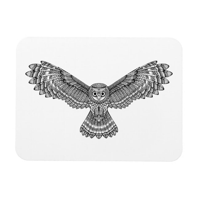 Ímã Coruja Voadora Zendoodle (Horizontal)