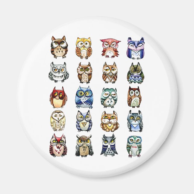 Imã Corujas e Gatos (Frente)