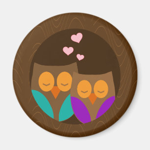 Imã Corujas em um ninho