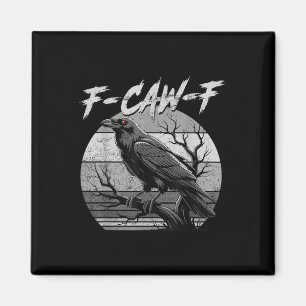 Imã Corvo Preto, F-caw-f Pássaro Preto Engraçado Lua G