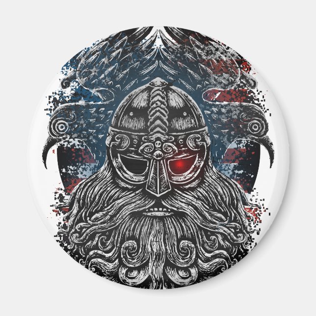 Imã Corvos de Odin e espadas Mitologia Viking EUA band (Frente)