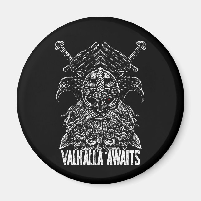Imã Corvos de Odin Mitologia Viking Valhalla espera (Frente)